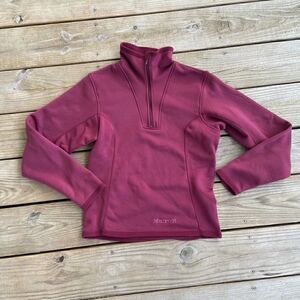 Marmot Polartec 1/4 Zip Fleece Top Burgundy Size Small